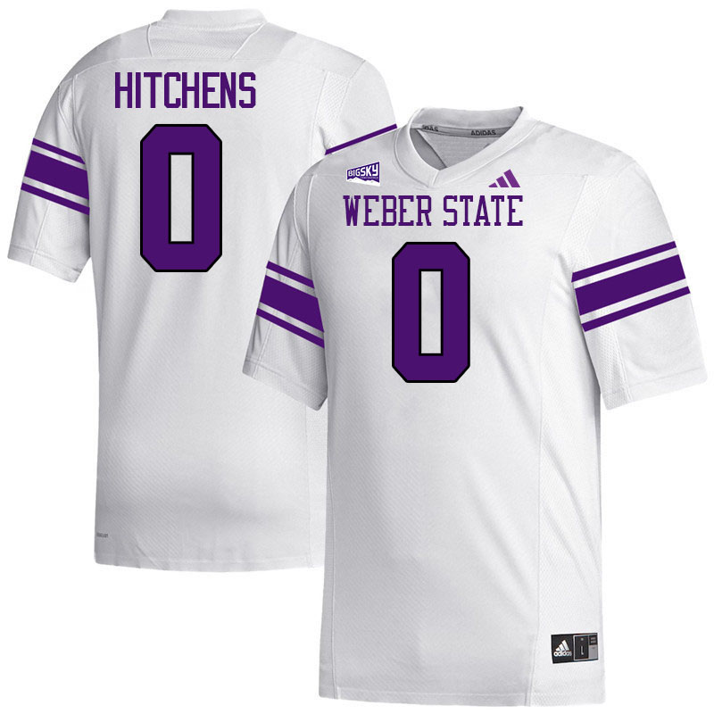 Weber State Wildcats #0 Mayson Hitchens College Football Jerseys,Uniforms Stitched-White